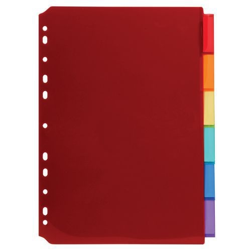 Lot de 10 Intercalaires pp couleur avec porte étiquette A4 6 positions - Image principale