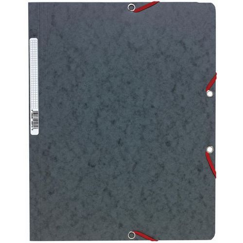Chemise à élastique sans rabat carte lustrée 400gm² A4 gris (lot de 25) - Image principale
