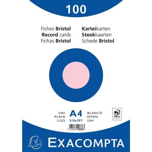 Paquet 100 fiches rose oeilm bristol uni 210x297mm (lot de 10) - Image principale