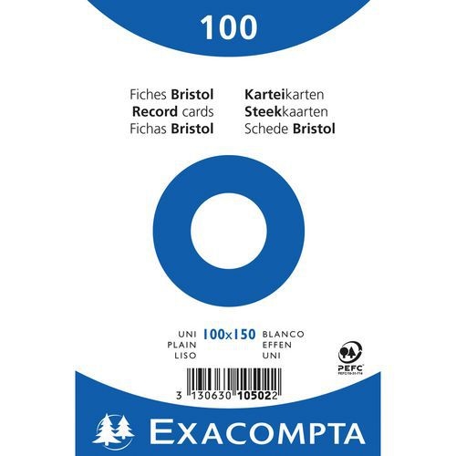 Lot de 20 Paquet 100 fiches sous film bristol uni 100x150mm - Image principale