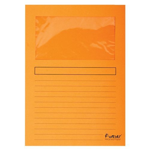 Lot de 16 Paquet 25 chemises à fenêtre forever 120g/m² 22x31cm Orange - Image principale