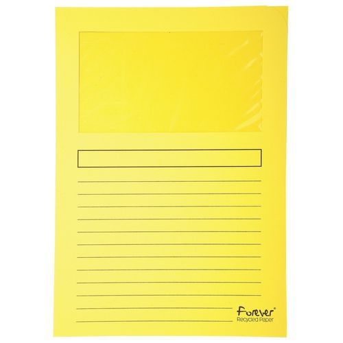 Lot de 16 Paquet 25 chemises à fenêtre forever 120g/m² - 22x31cm Jaune - Image principale