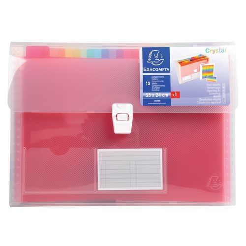 Lot de 5 Trieur valisette PP 13 compartiments crystal 33x25cm - Image principale