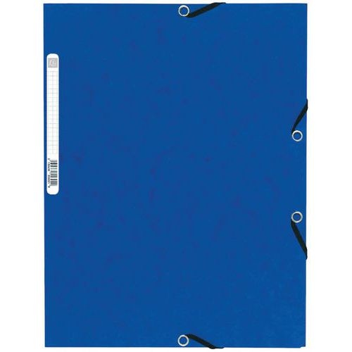 Lot de 50 Chemise à élastique 3 rabats carte lustrée 355gm² A4 Bleu - Image principale