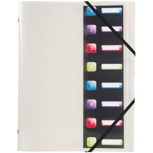 Trieur PP 3 rabats crystal colours 8 compartiments - Image principale