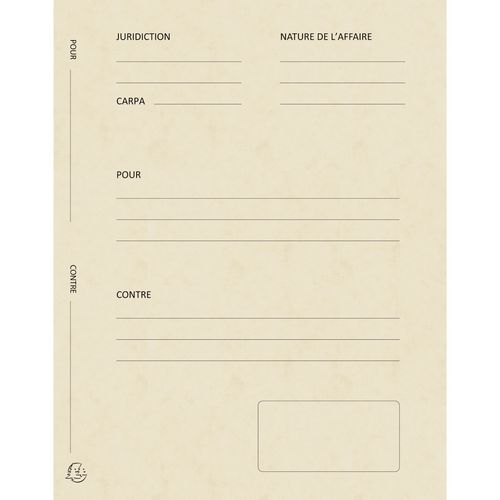 Lot de 5 paquets 25 dossiers plaidoirie "pour/contre" 25x32cm Ivoire - Image principale