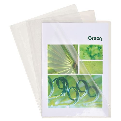 Lot de 10 Sachet 10 pochettes coin pvc résistante 13/100e A4 Cristal - Image principale