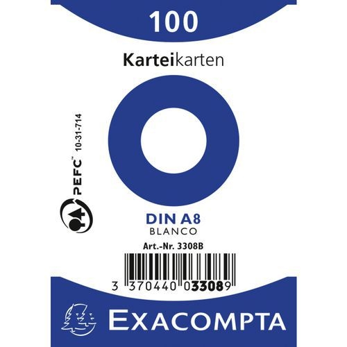 Lot de 48 Paquet 100 fiches sous film bristol uni 55x74mm - Image principale