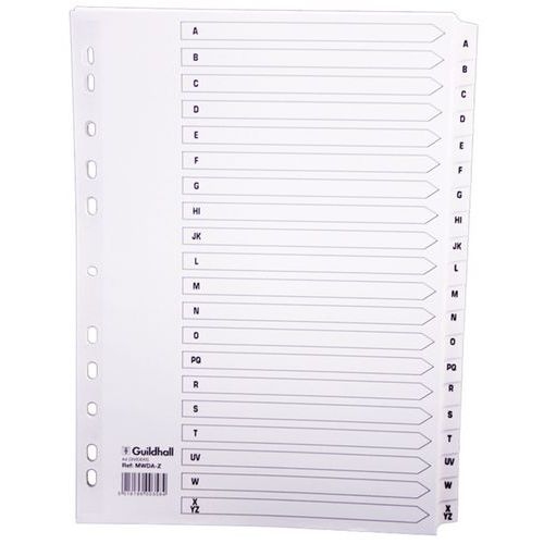 Lot de 10 Intercalaires à touches plastifiées - 20 touches az A4 - Image principale