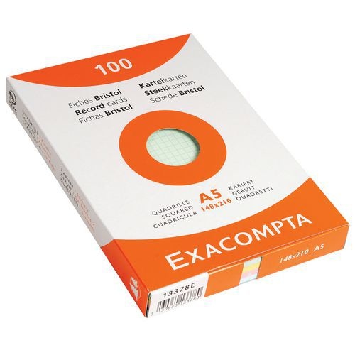 Étui de 100 fiches quadrillé 5x5 non perforé 148x210mm - Image principale