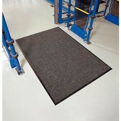Tapis d'entrée polypropylène à chevrons 90 x 60 cm Anthracite - Image 3