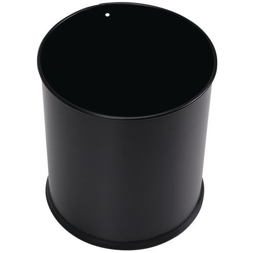 Corbeille à papier métal Noir - 8 L, 15 L ou 30 L - Manutan Expert - Image 2