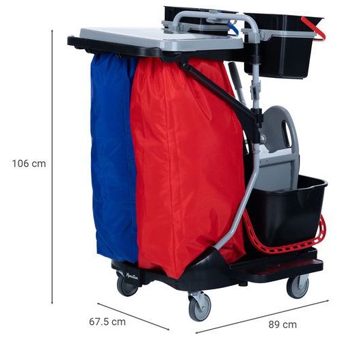 Chariot de lavage avec presse couvercle et sac plastifié - 2 seaux 4 L - Image 3