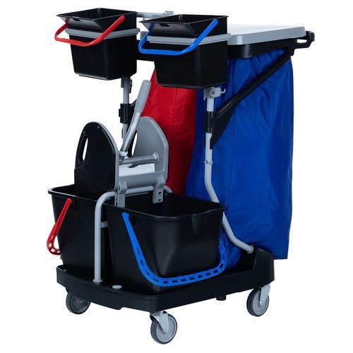 Chariot de lavage avec presse couvercle et sac plastifié - 2 seaux 4 L - Image 4