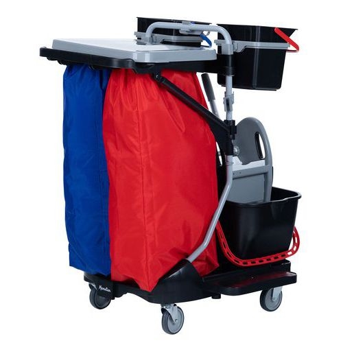 Chariot de lavage avec presse couvercle et sac plastifié - 2 seaux 4 L - Image 2