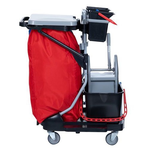 Chariot de lavage avec presse couvercle et sac plastifié - 2 seaux 4 L - Image 5