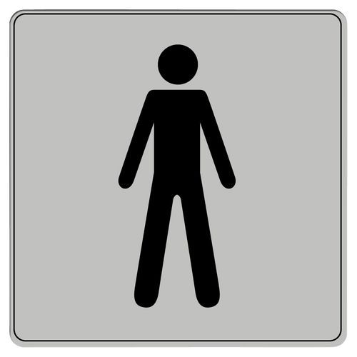 Pictogramme en polystyrène ISO 7001 - Toilette hommes - Image principale