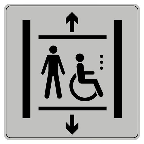Pictogramme en polystyrène ISO 7001 - Ascenseur handicapé - Image 2