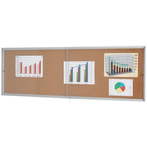 Vitrine d'intérieur portes coulissantes - Fond liège - Porte en plexiglass - Image 3