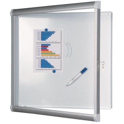 Vitrine d'intérieur Design - Fond aluminium - Porte en verre de sécurité - Image principale