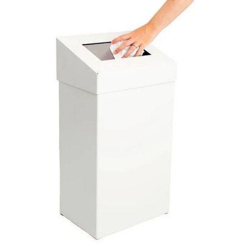 Poubelle métallique - 50 L - 38 x 68 x 25 cm Blanc - Image principale