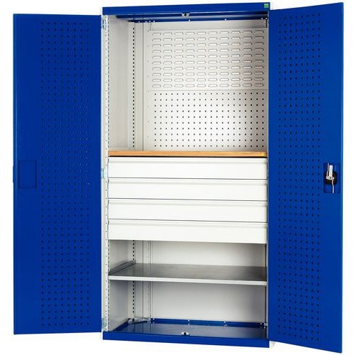 Armoire d'atelier Perfo Bott SMF - Avec tablettes + tiroirs - Image 2
