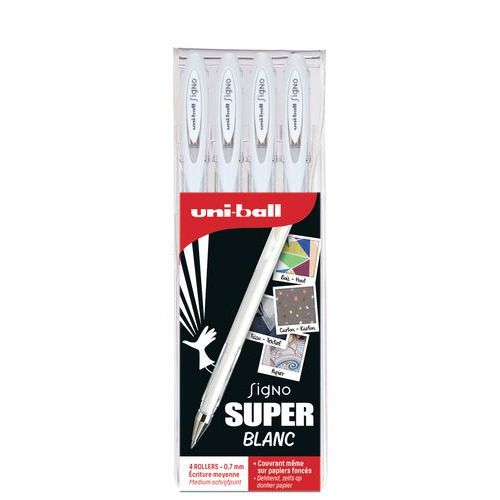 Stylo Gel fantaisie Uni-ball Signo (Pochette de 4) - Blanc - Image principale