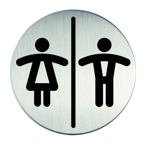 Plaque signalétique acier toilettes dames/hommes - Image principale
