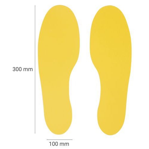 Lot de 10 Autocollant marquage au sol 10 pieds 300x100 jaune - Manutan - Image 2