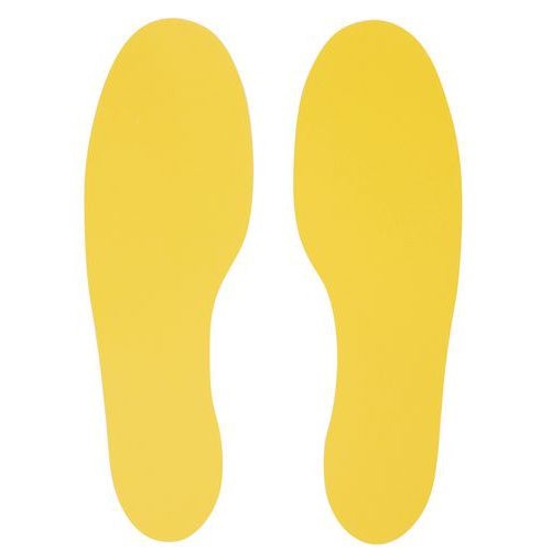 Lot de 10 Autocollant marquage au sol 10 pieds 300x100 jaune - Manutan - Image principale