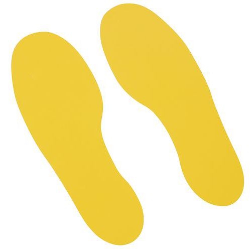 Lot de 10 Autocollant marquage au sol 10 pieds 300x100 jaune - Manutan - Image 5