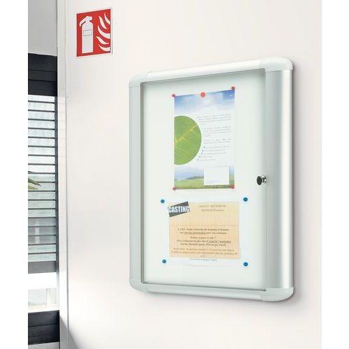 Vitrine d'intérieur Mastervision - Fond aluminium - Porte en verre de sécurité - Image 2