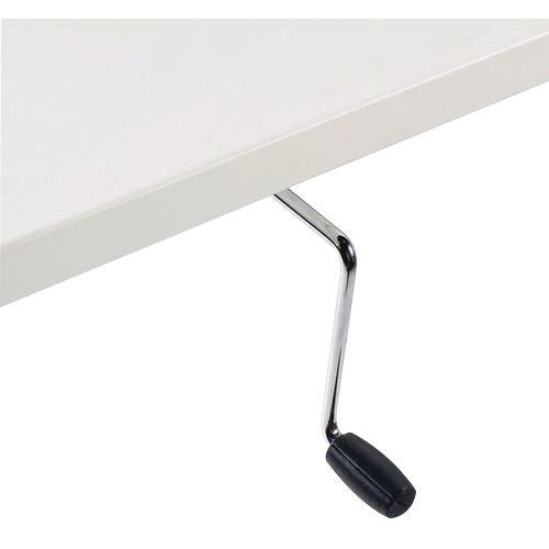 Bureau droit Kelli avec pied en T Blanc 180 cm Manivelle droite - Image 4