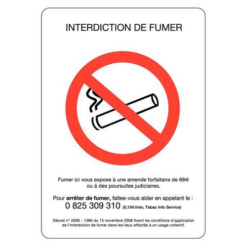Pictogramme Interdiction de fumer adhésif - A5 - Image principale
