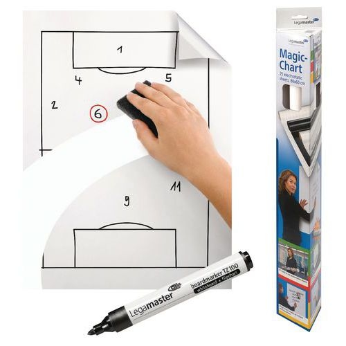 Feuilles électrostatique blanches Magic Chart - Lot de 25 -  Legamaster - Image 3