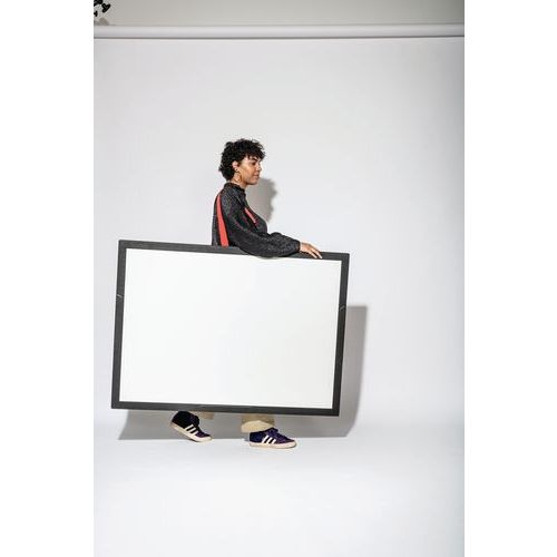 Tableau Flomo 93x128cm en acier émaillé blanc encadrement noir - Image 5