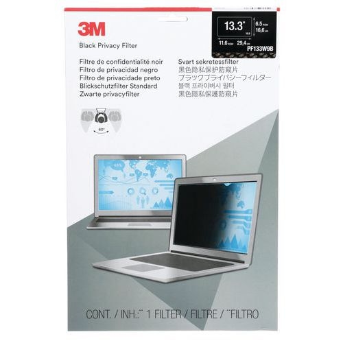 Filtre de confidentialité noir ordinateur portable de 13,3'' - Image principale