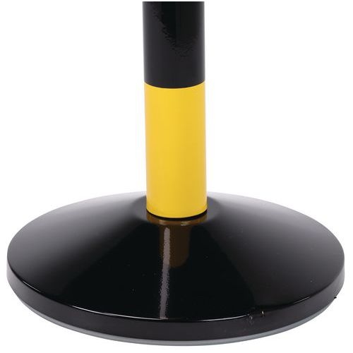 Poteau à sangle 2M jaune/noir et base - Image 2