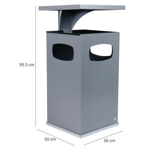 Cendrier-poubelle 72L / Argent - Manutan - Image 7