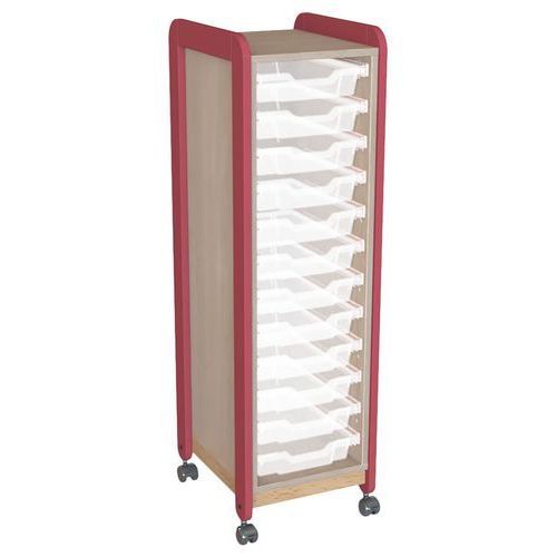 Meuble colonnes à casiers Lili 1col/ 12 casiers Ht 137 cm corail - Image principale
