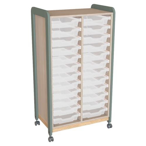 Meuble colonnes à casiers Lili 2 col/24 casiers Ht 137 cm kaki - Image principale