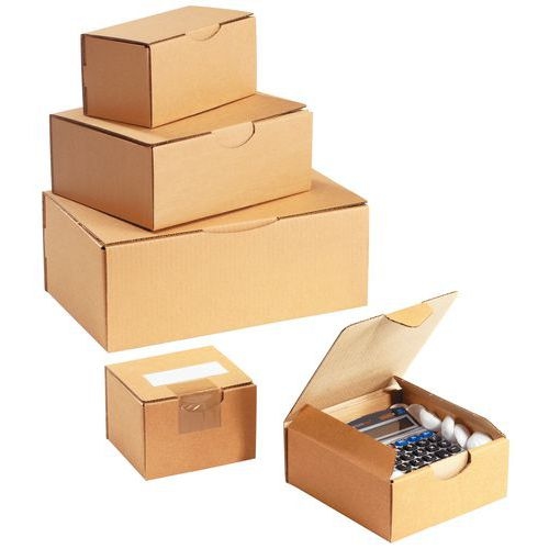 Boîte d'expédition carton kraft multi-usages - À languette - Havane - Image principale