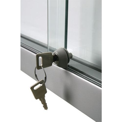 Vitrine d'intérieur Cube - Fond aluminium - Porte en verre de sécurité - Image 2