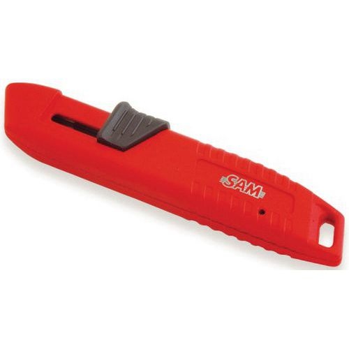 Couteau auto-retractable bimat. corps zamac lames trapezoid. - Image principale