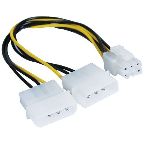 Adaptateur d'alimentation Molex vers PCI-E 6 pins - 25 cm - Image principale
