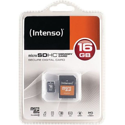 Carte MicroSDHC 16 Go Class 4 - Intenso - Image principale
