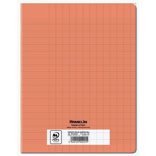 Cahier d’écriture polypropylène 90g 32 pages 17x22 cm réglure spéciale seyes 10x10 interlignes 2.5 mm rouge pa - Image 2