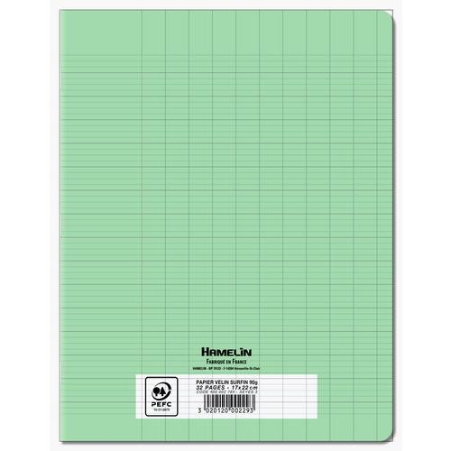 Cahier d’écriture polypropylène 90g 32 pages 17x22 cm réglure spéciale seyes 12x12 interlignes 3mm vert - Image 2