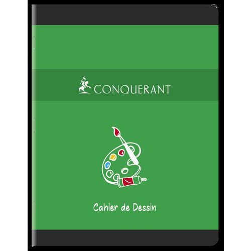 CONQUERANT Cahier Dessin 17x22cm Réglure Unie Blanche 16 Pages Agrafées Couverture Carte Coloris Assortis - Image 8