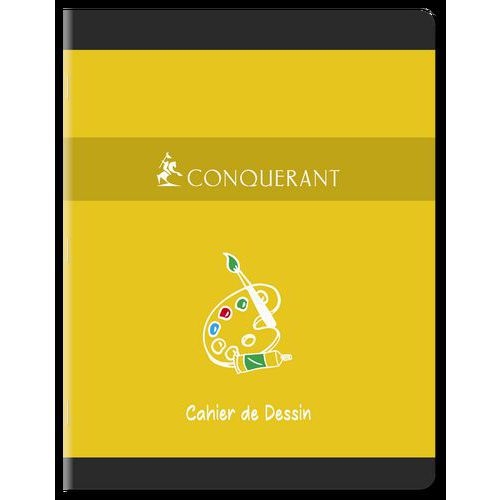 CONQUERANT Cahier Dessin 17x22cm Réglure Unie Blanche 16 Pages Agrafées Couverture Carte Coloris Assortis - Image 5
